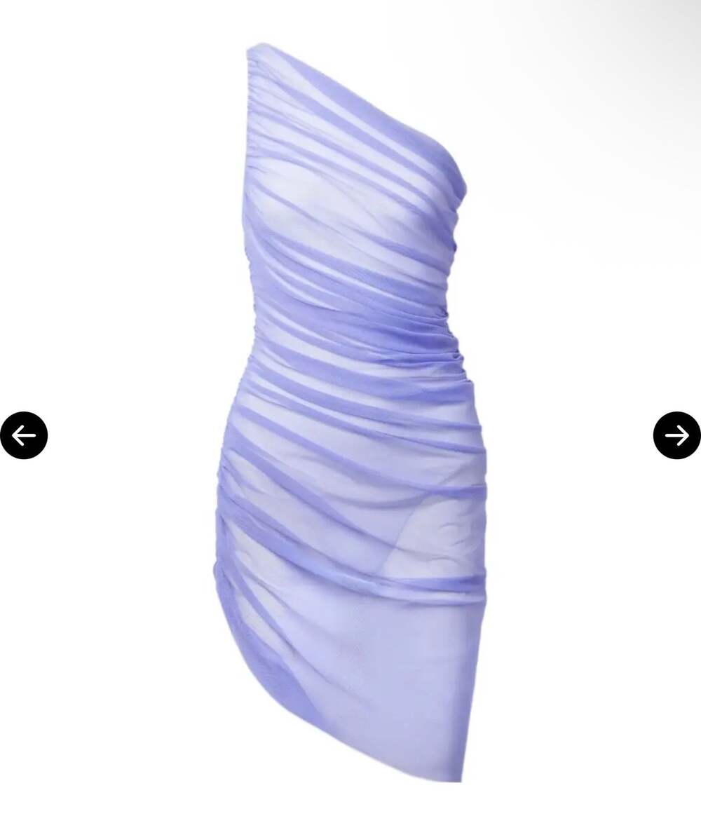 Norma Kamali Diana One-shoulder Ruched Stretched-Rulle Mini Dress Size XXS